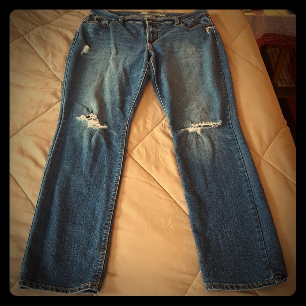 Old Navy jeans, cool ripped knee Style